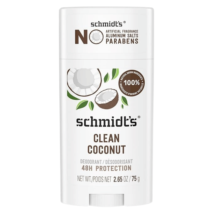 Schmidts Deodorant Stick Clean, Coconut, 2.65 Oz